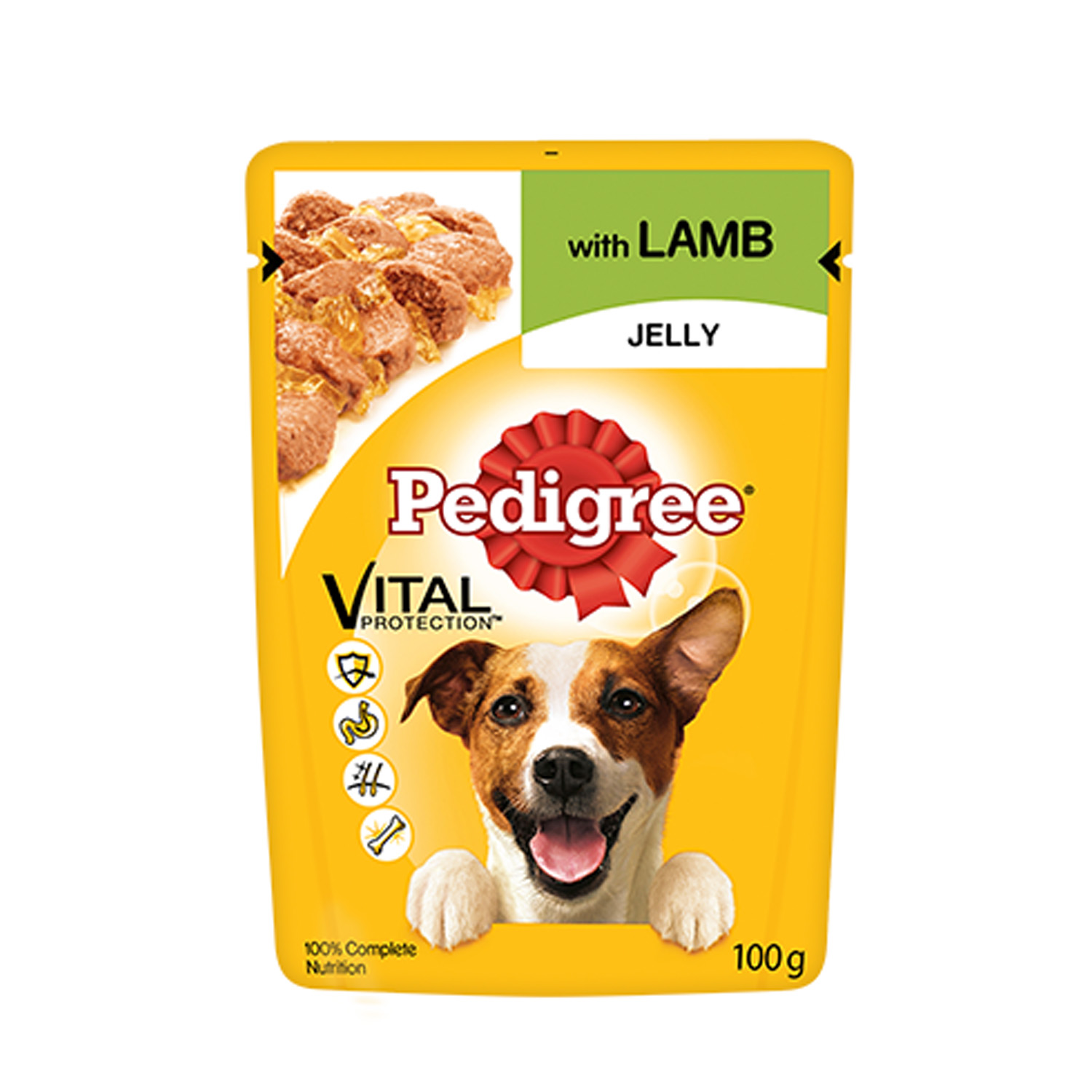 buy-pedigree-vital-protection-adult-dog-food-lamb-in-jelly-100g-online